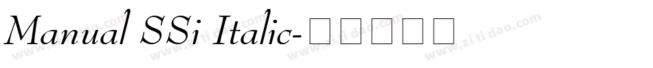 Manual SSi Italic字体转换